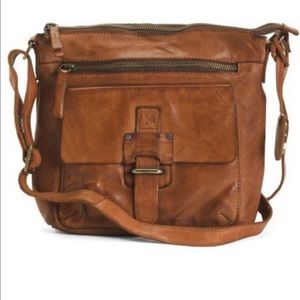 HARBOUR 2ND Distressed Genuine Leather Crossbody Bag